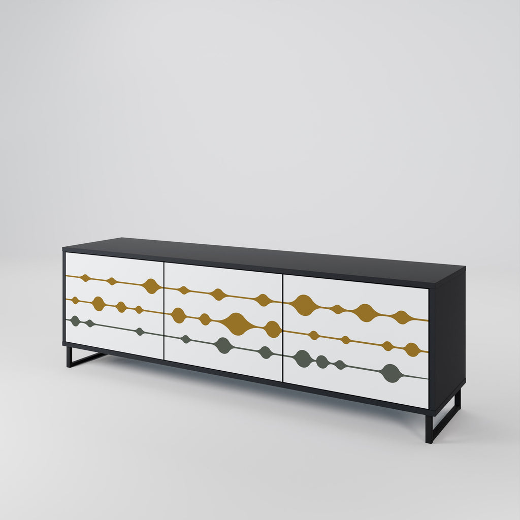 VIVID TONE TV-Lowboard mit 3 Türen in Schwarz