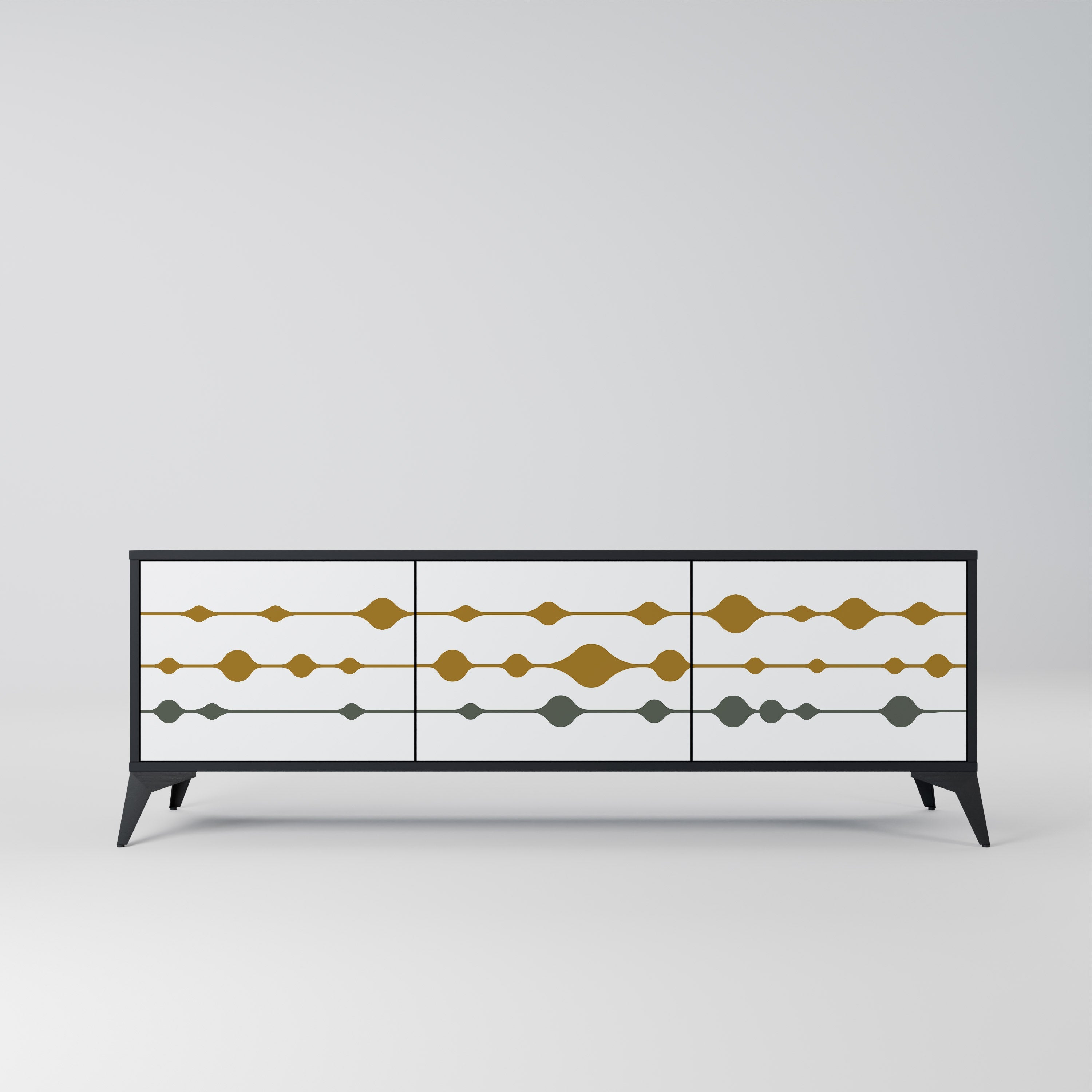 VIVID TONE TV-Lowboard mit 3 Türen in Schwarz