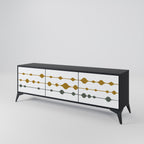 VIVID TONE TV-Lowboard mit 3 Türen in Schwarz