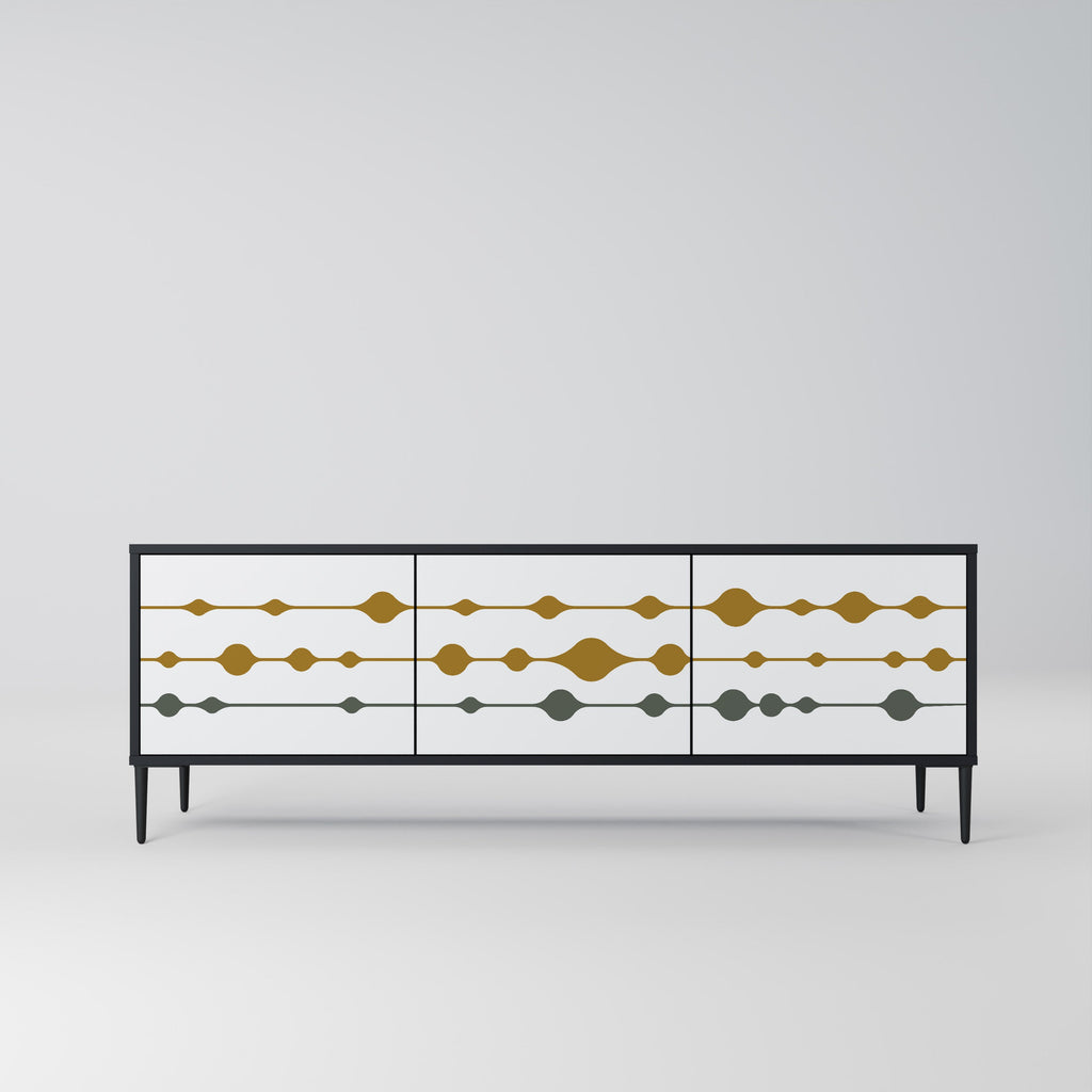 VIVID TONE TV-Lowboard mit 3 Türen in Schwarz