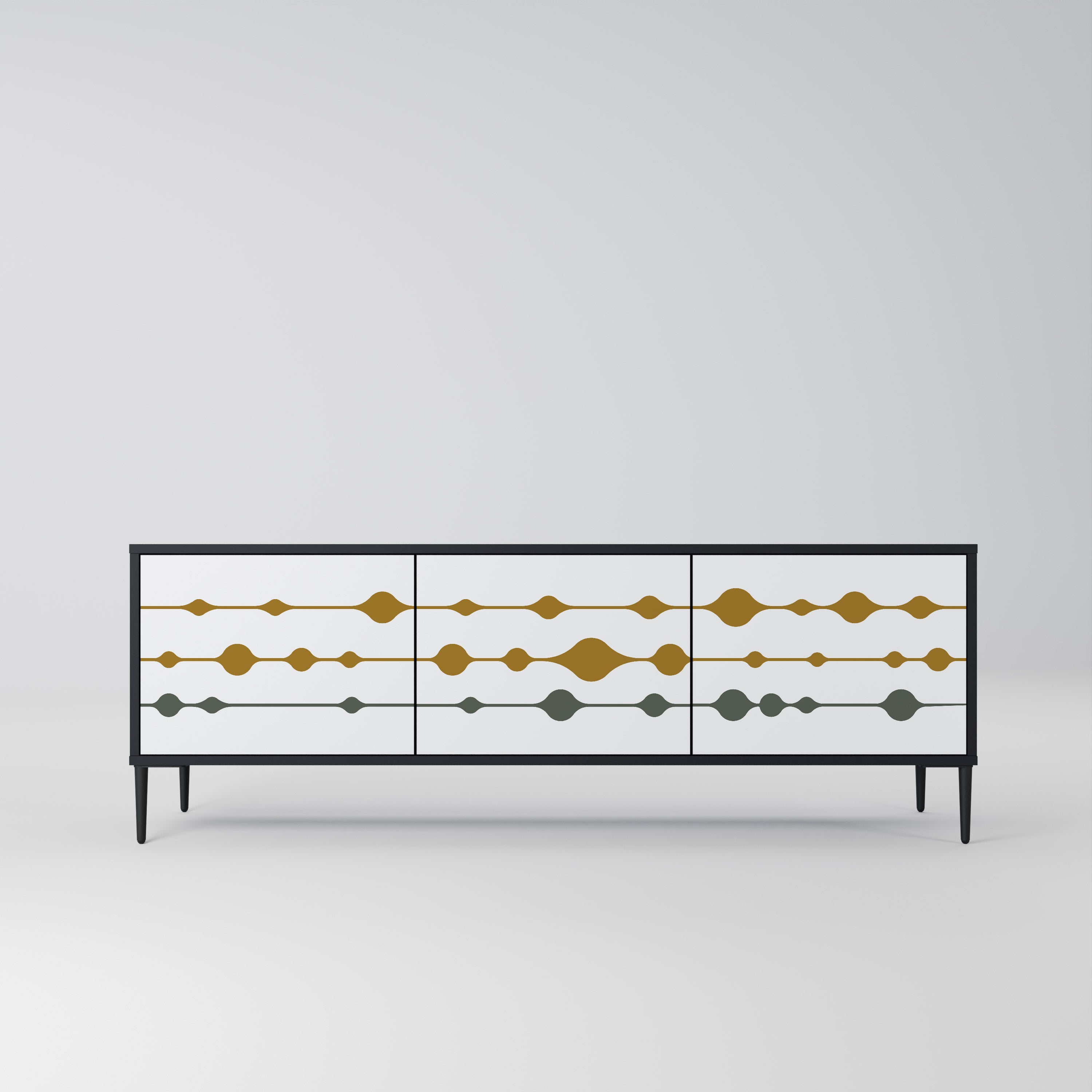 VIVID TONE TV-Lowboard mit 3 Türen in Schwarz