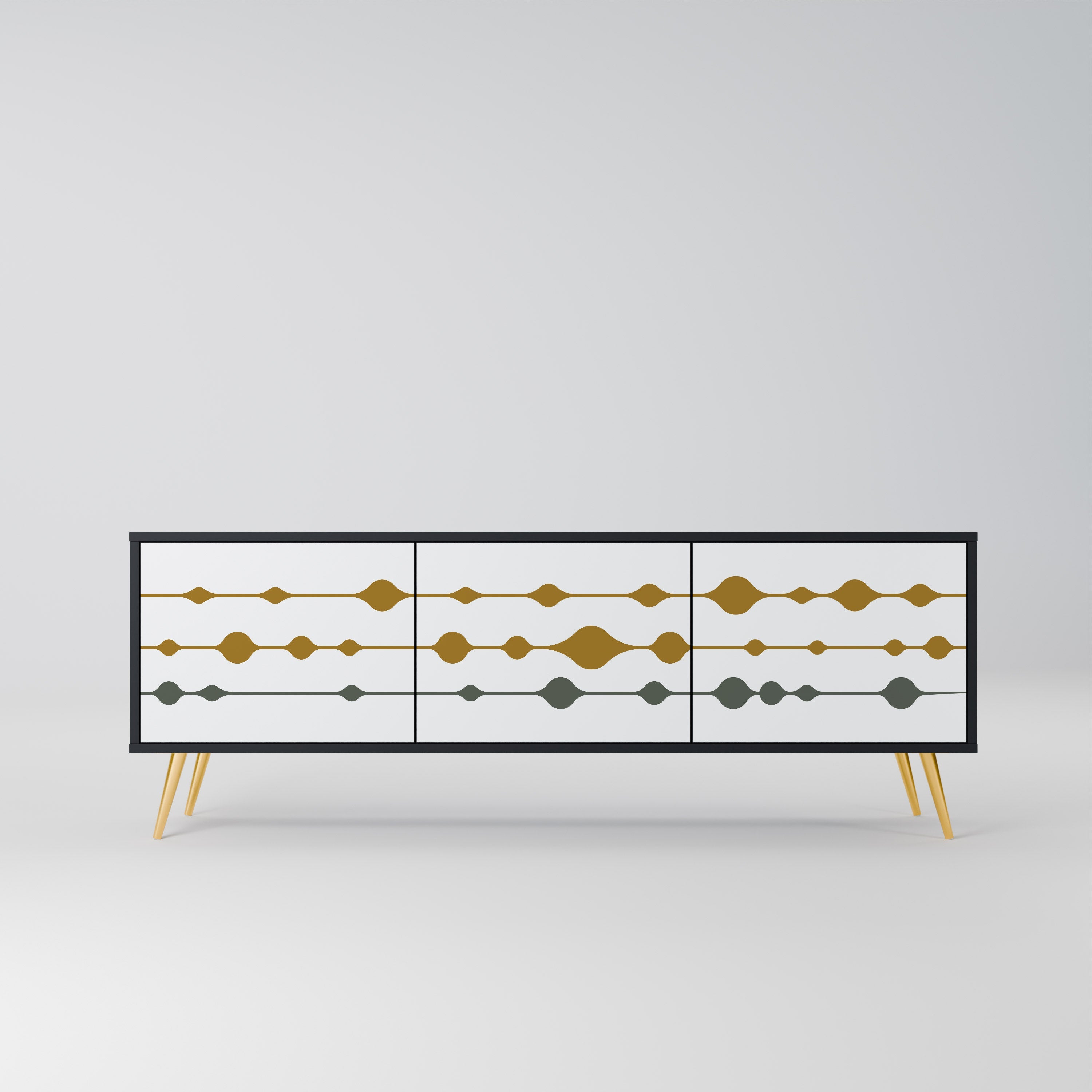 VIVID TONE TV-Lowboard mit 3 Türen in Schwarz