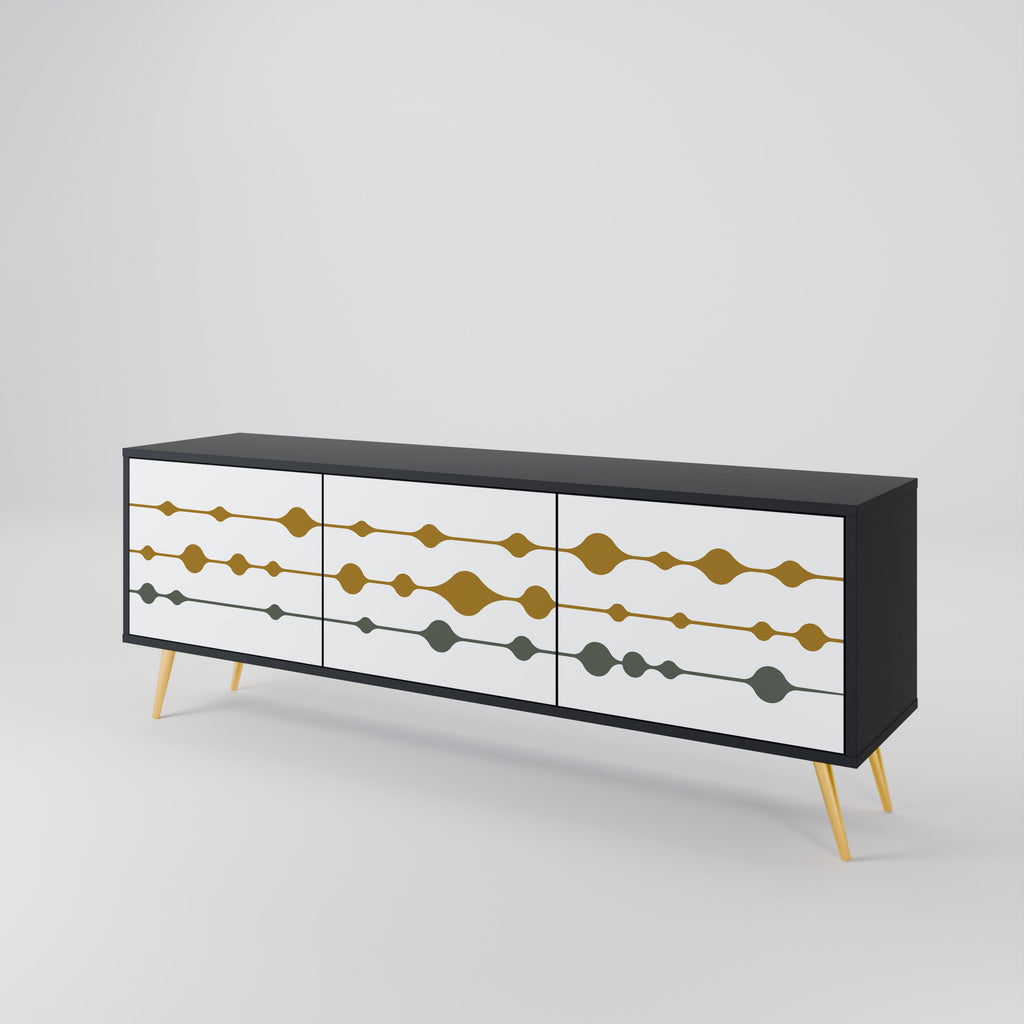 VIVID TONE TV-Lowboard mit 3 Türen in Schwarz