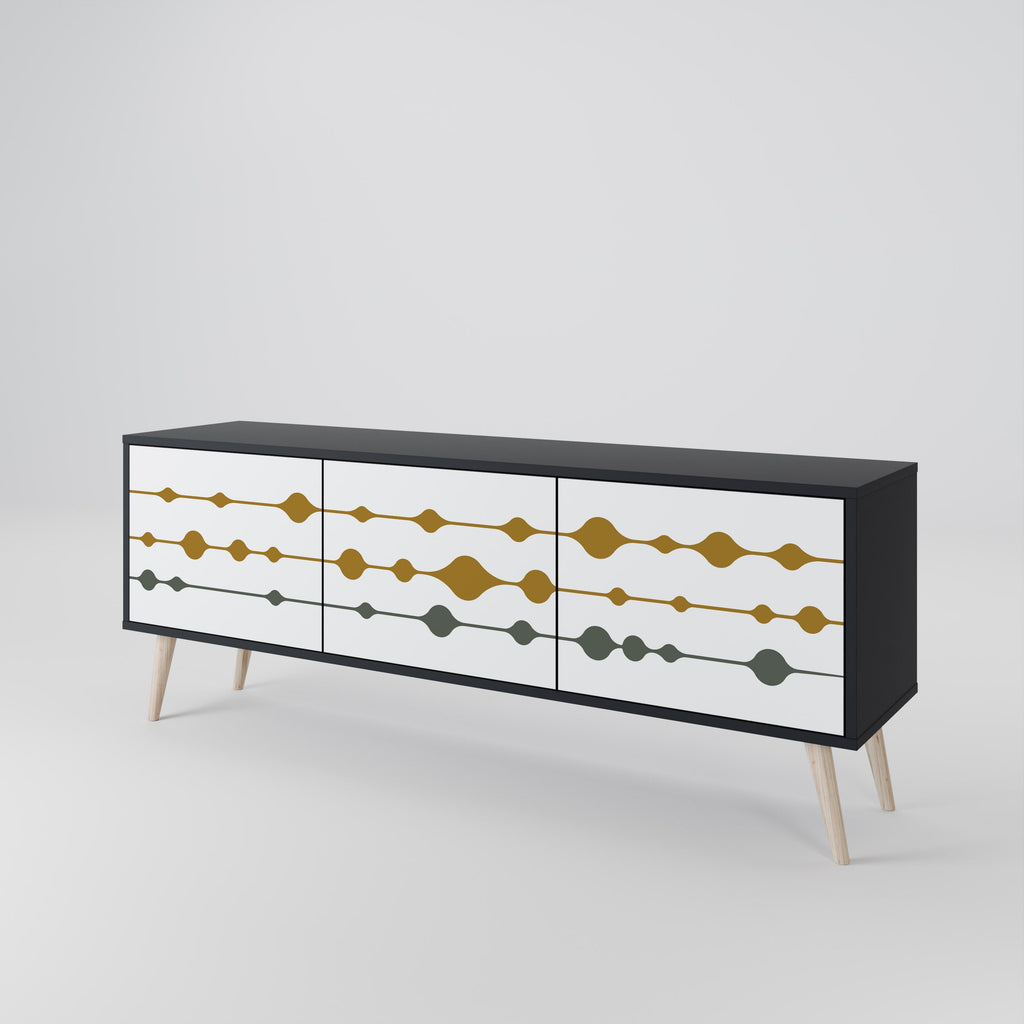 VIVID TONE TV-Lowboard mit 3 Türen in Schwarz