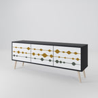 VIVID TONE TV-Lowboard mit 3 Türen in Schwarz