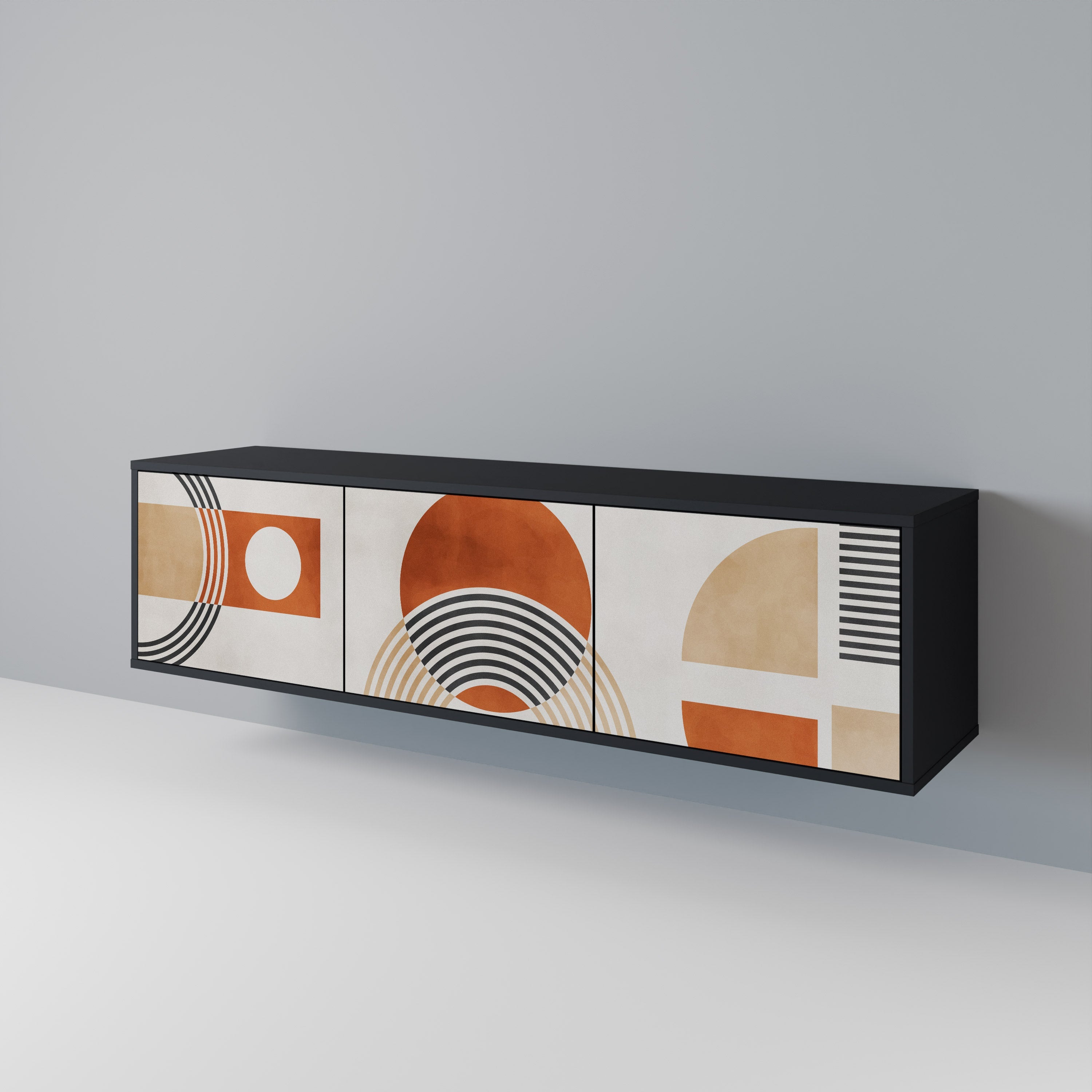 SPACE AROUND TV-Lowboard mit 3 Türen in Schwarz