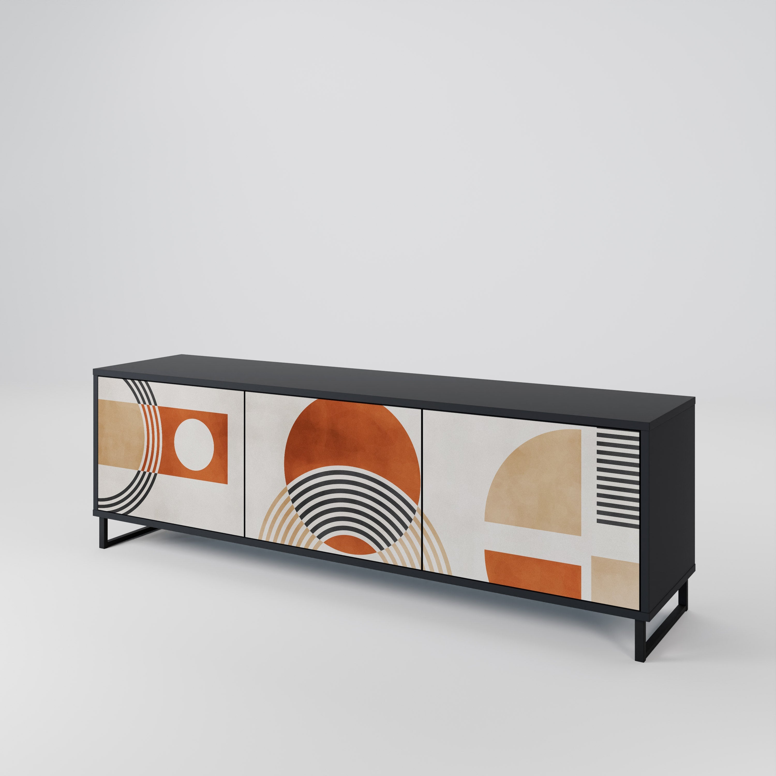 SPACE AROUND TV-Lowboard mit 3 Türen in Schwarz