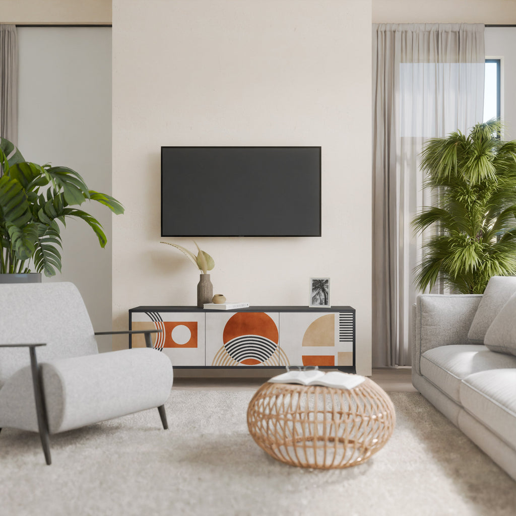 SPACE AROUND TV-Lowboard mit 3 Türen in Schwarz