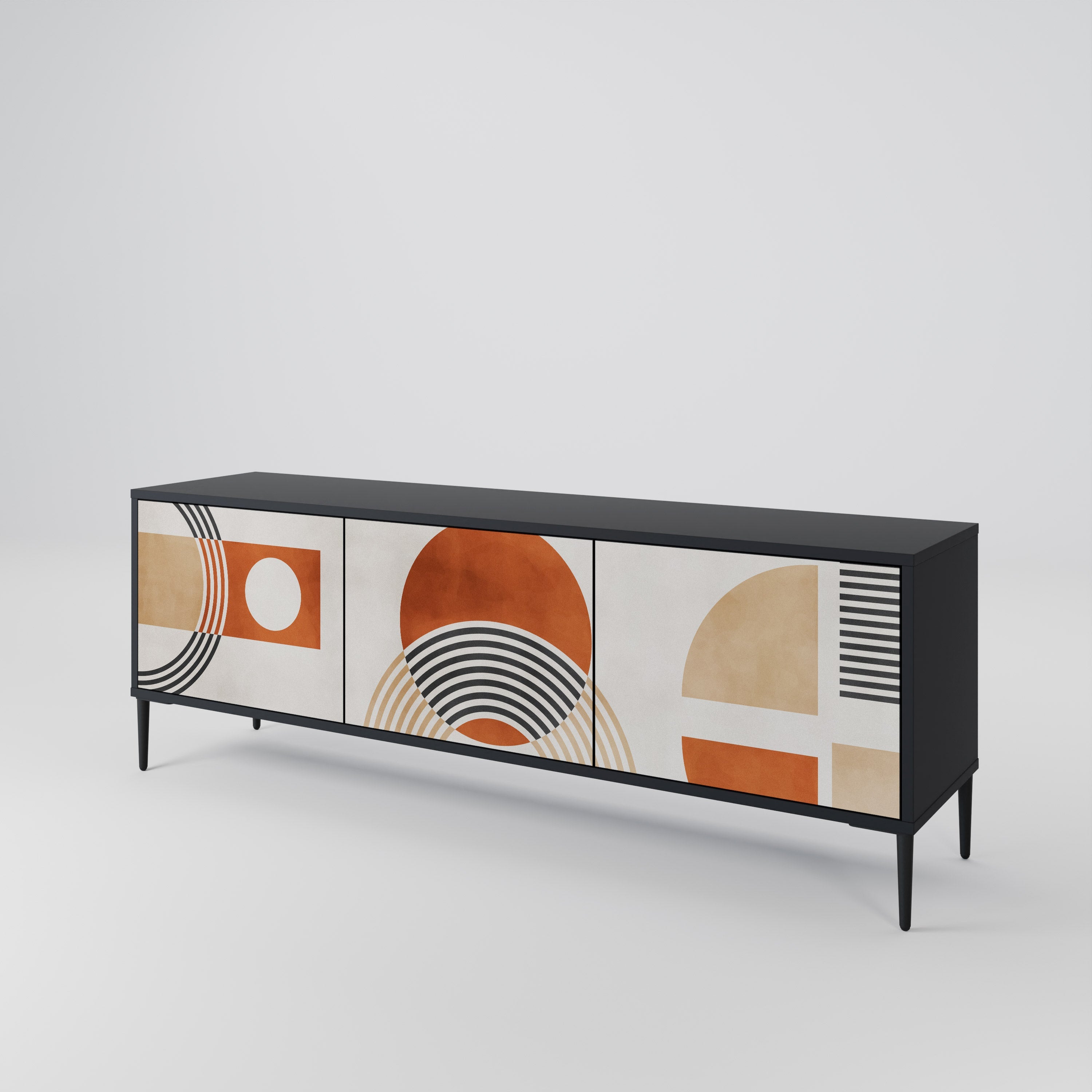 SPACE AROUND TV-Lowboard mit 3 Türen in Schwarz