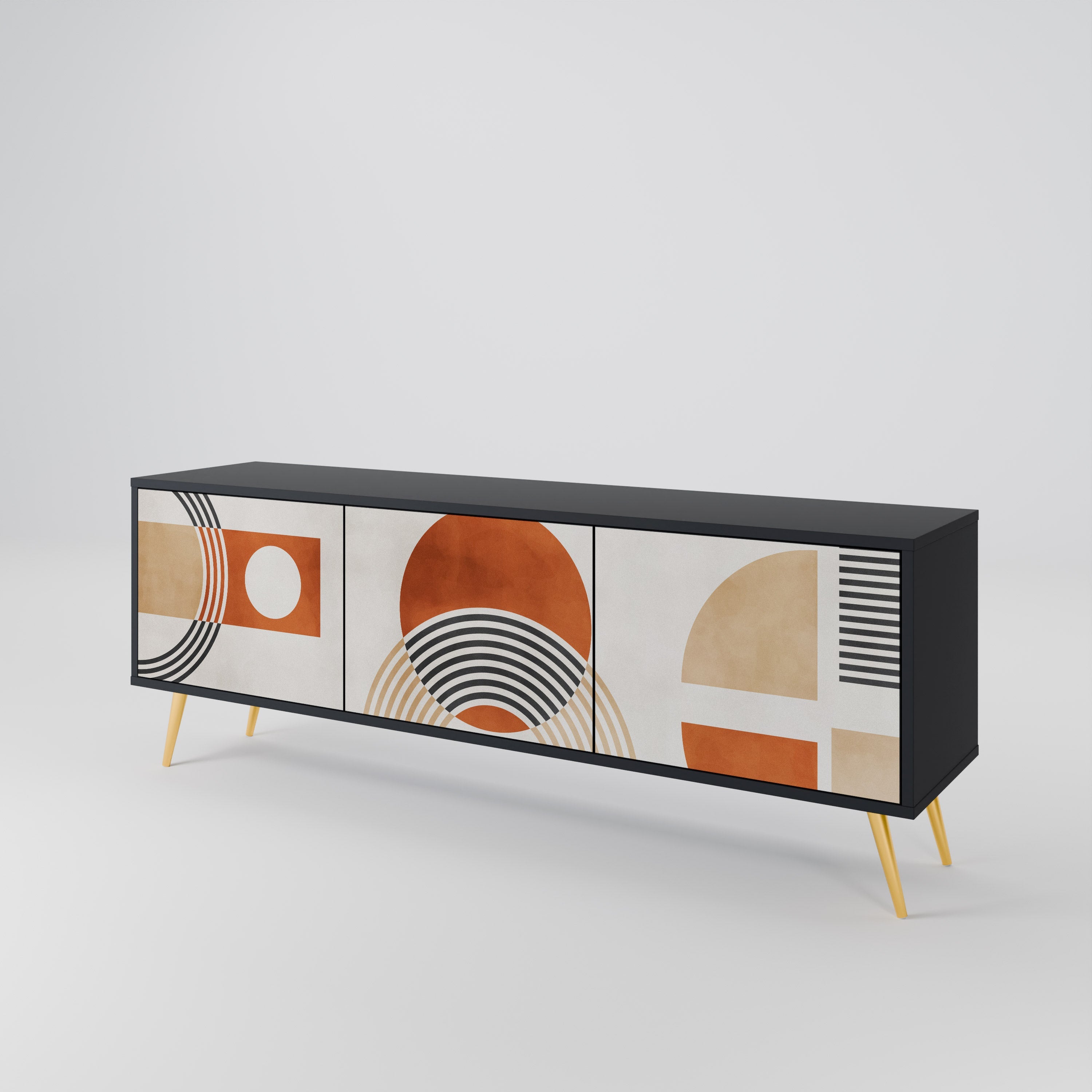 SPACE AROUND TV-Lowboard mit 3 Türen in Schwarz