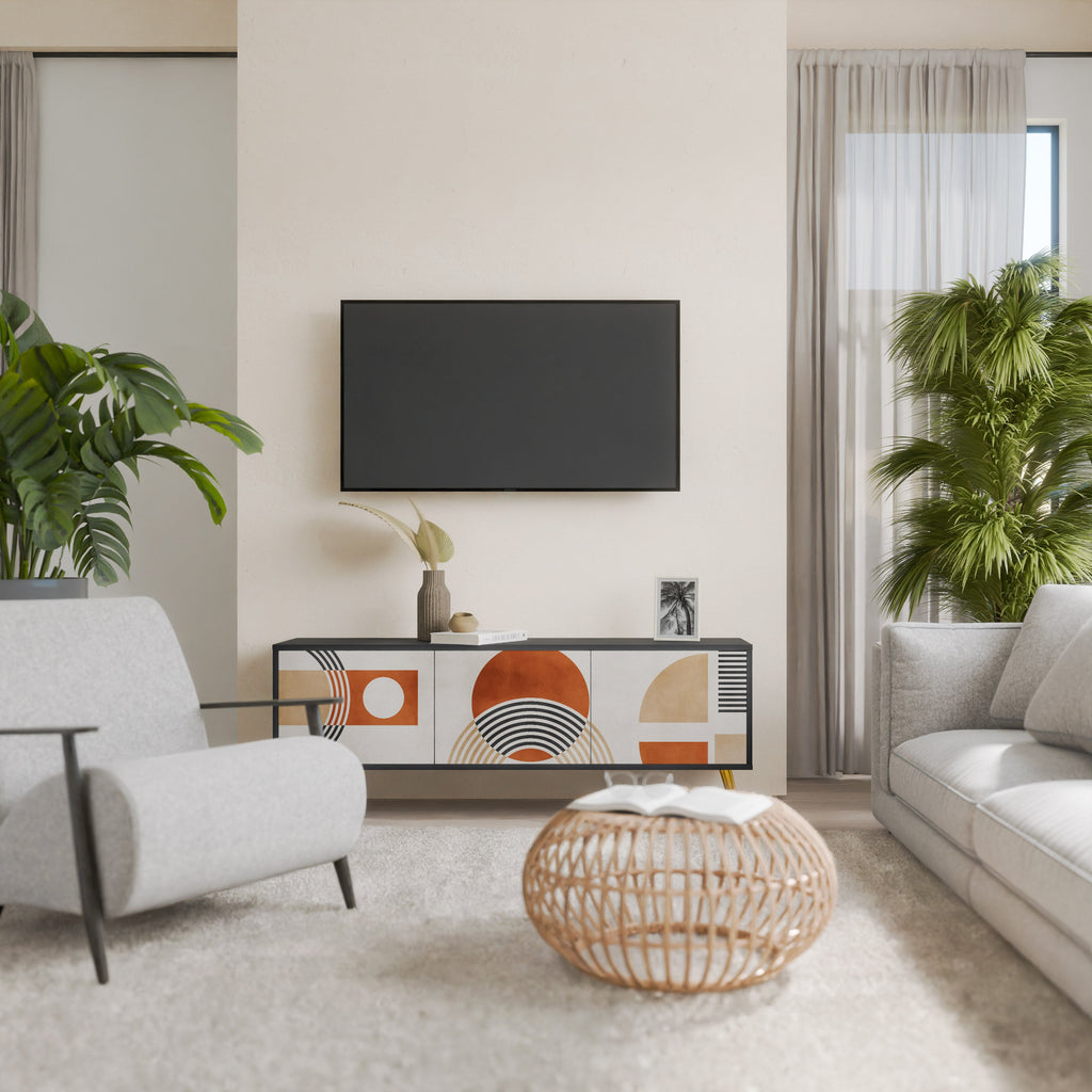 SPACE AROUND TV-Lowboard mit 3 Türen in Schwarz