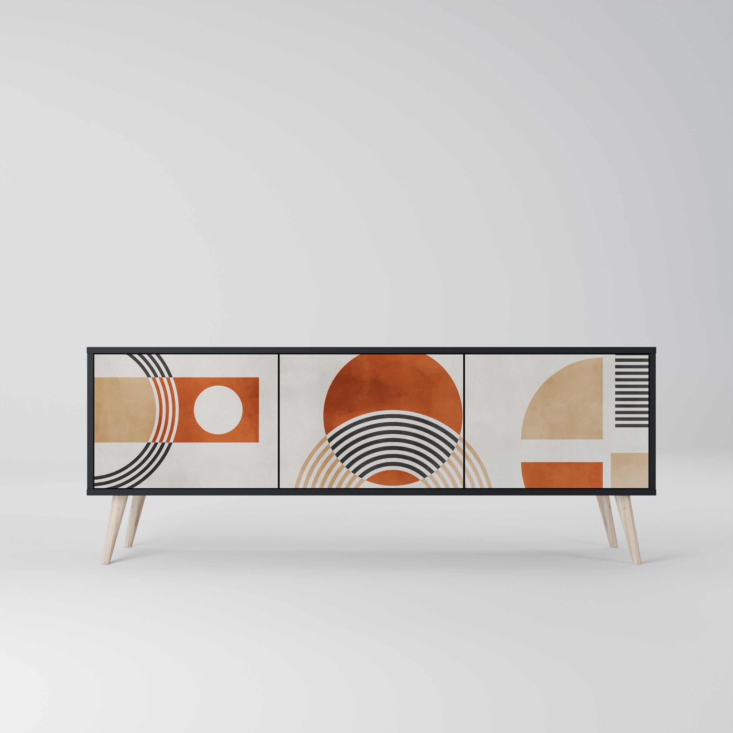 SPACE AROUND TV-Lowboard mit 3 Türen in Schwarz