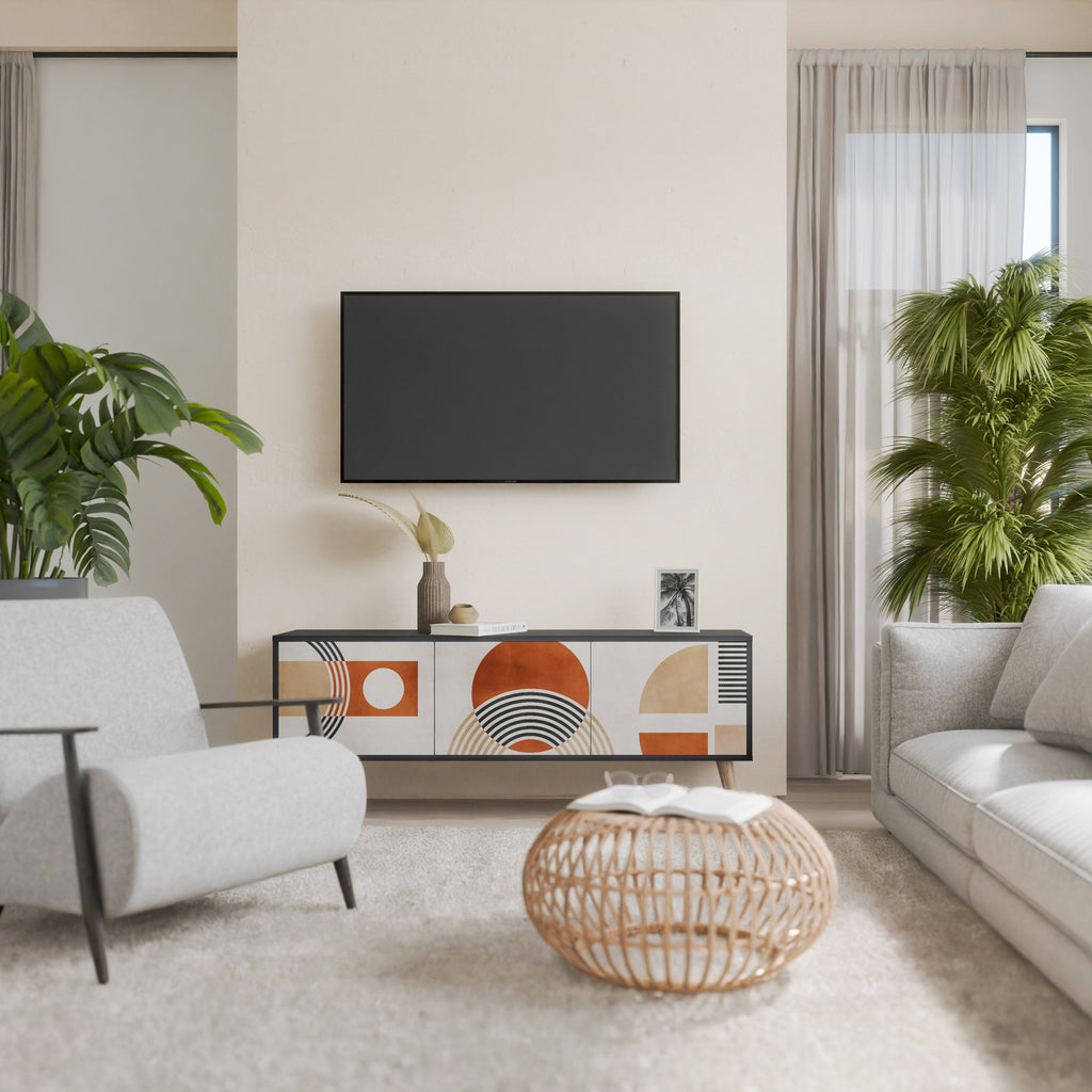 SPACE AROUND TV-Lowboard mit 3 Türen in Schwarz