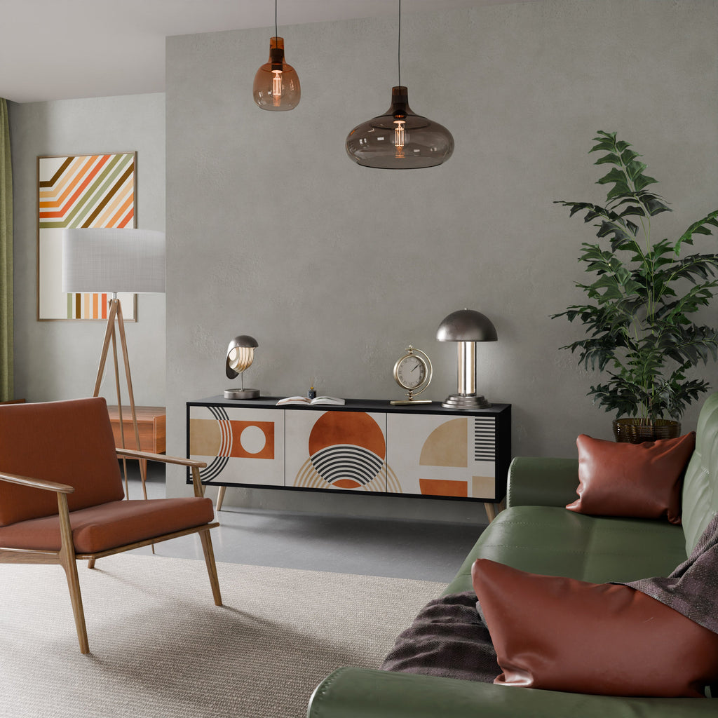 SPACE AROUND TV-Lowboard mit 3 Türen in Schwarz