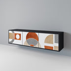 CIRCLE RHYTM 3-Door TV Stand in Black Finish