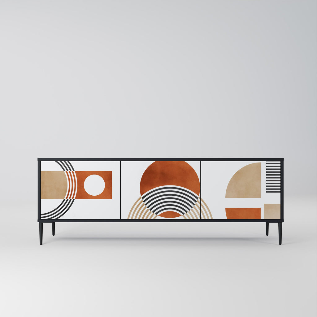 CIRCLE RHYTM 3-Door TV Stand in Black Finish