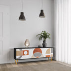 CIRCLE RHYTM 3-Door TV Stand in Black Finish