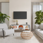 CIRCLE RHYTM 3-Door TV Stand in Black Finish