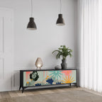 KANAGAWA BEAUTY TV-Lowboard mit 3 Türen in Schwarz