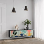 KANAGAWA BEAUTY TV-Lowboard mit 3 Türen in Schwarz