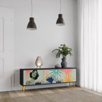 KANAGAWA BEAUTY TV-Lowboard mit 3 Türen in Schwarz