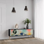 KANAGAWA BEAUTY TV-Lowboard mit 3 Türen in Schwarz