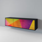 VIVID GEOMETRY TV-Lowboard mit 3 Türen in Schwarz