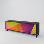 VIVID GEOMETRY TV-Lowboard mit 3 Türen in Schwarz
