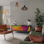 VIVID GEOMETRY TV-Lowboard mit 3 Türen in Schwarz