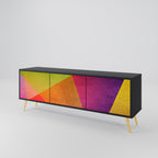 VIVID GEOMETRY TV-Lowboard mit 3 Türen in Schwarz