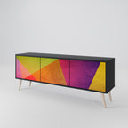 VIVID GEOMETRY TV-Lowboard mit 3 Türen in Schwarz