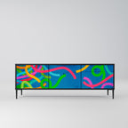 STREAMER TANGLE TV-Lowboard mit 3 Türen in Schwarz