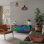 STREAMER TANGLE TV-Lowboard mit 3 Türen in Schwarz