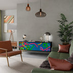 STREAMER TANGLE TV-Lowboard mit 3 Türen in Schwarz