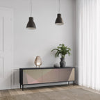 BEIGE GEOMETRY TV-Lowboard mit 3 Türen in Schwarz