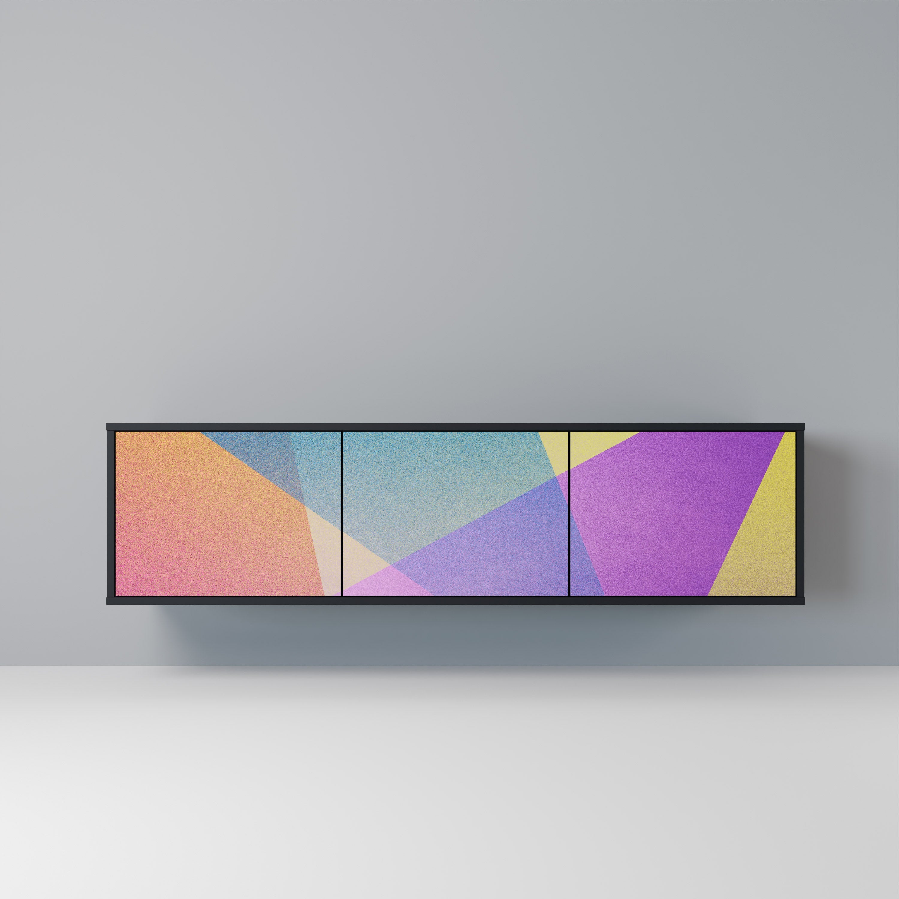 BRIGHT GEOMETRY TV-Lowboard mit 3 Türen in Schwarz