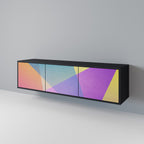 BRIGHT GEOMETRY TV-Lowboard mit 3 Türen in Schwarz