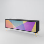 BRIGHT GEOMETRY TV-Lowboard mit 3 Türen in Schwarz