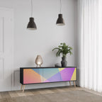 BRIGHT GEOMETRY TV-Lowboard mit 3 Türen in Schwarz