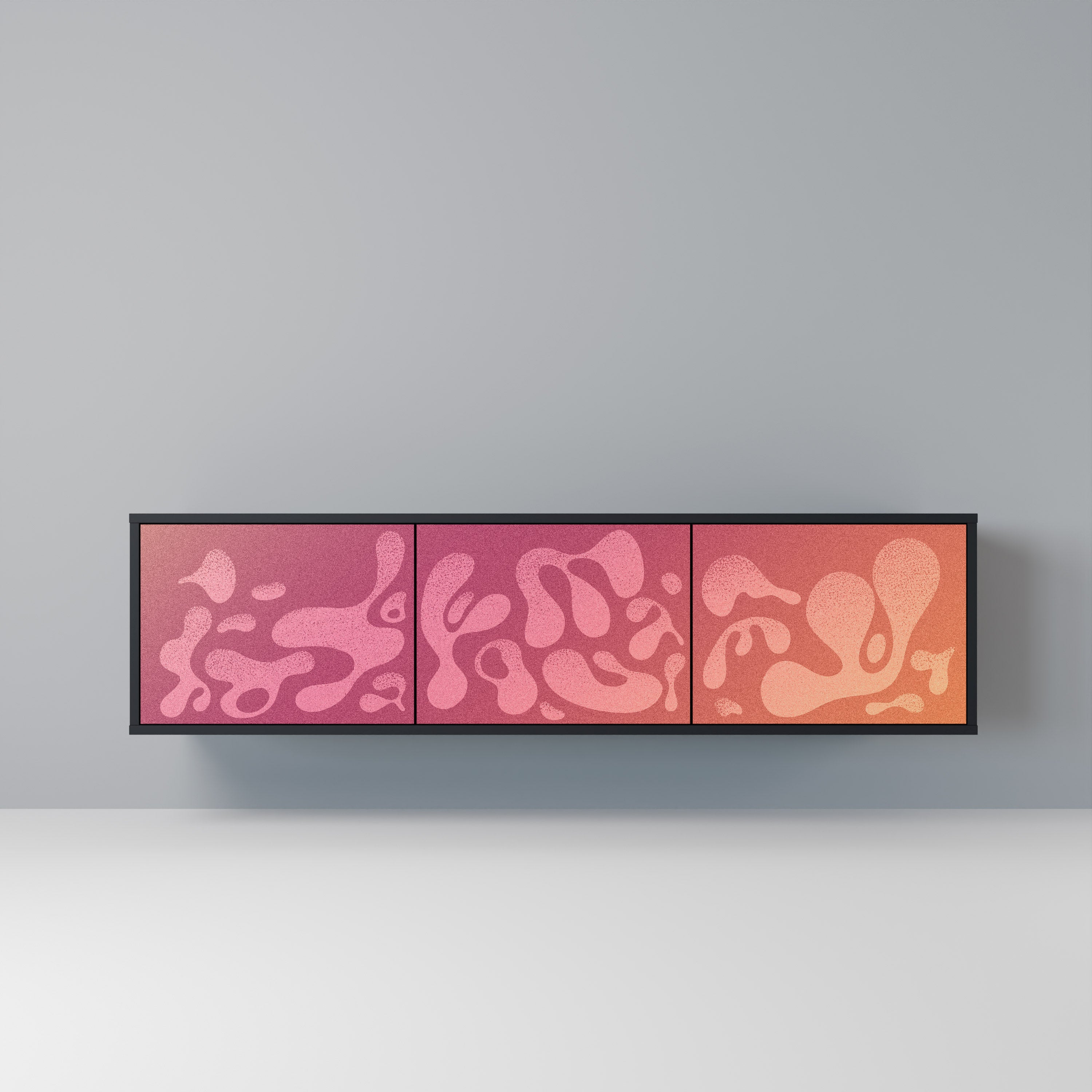 IRREGULAR PINK TV-Lowboard mit 3 Türen in Schwarz