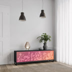IRREGULAR PINK TV-Lowboard mit 3 Türen in Schwarz