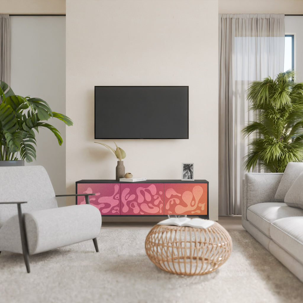 IRREGULAR PINK TV-Lowboard mit 3 Türen in Schwarz