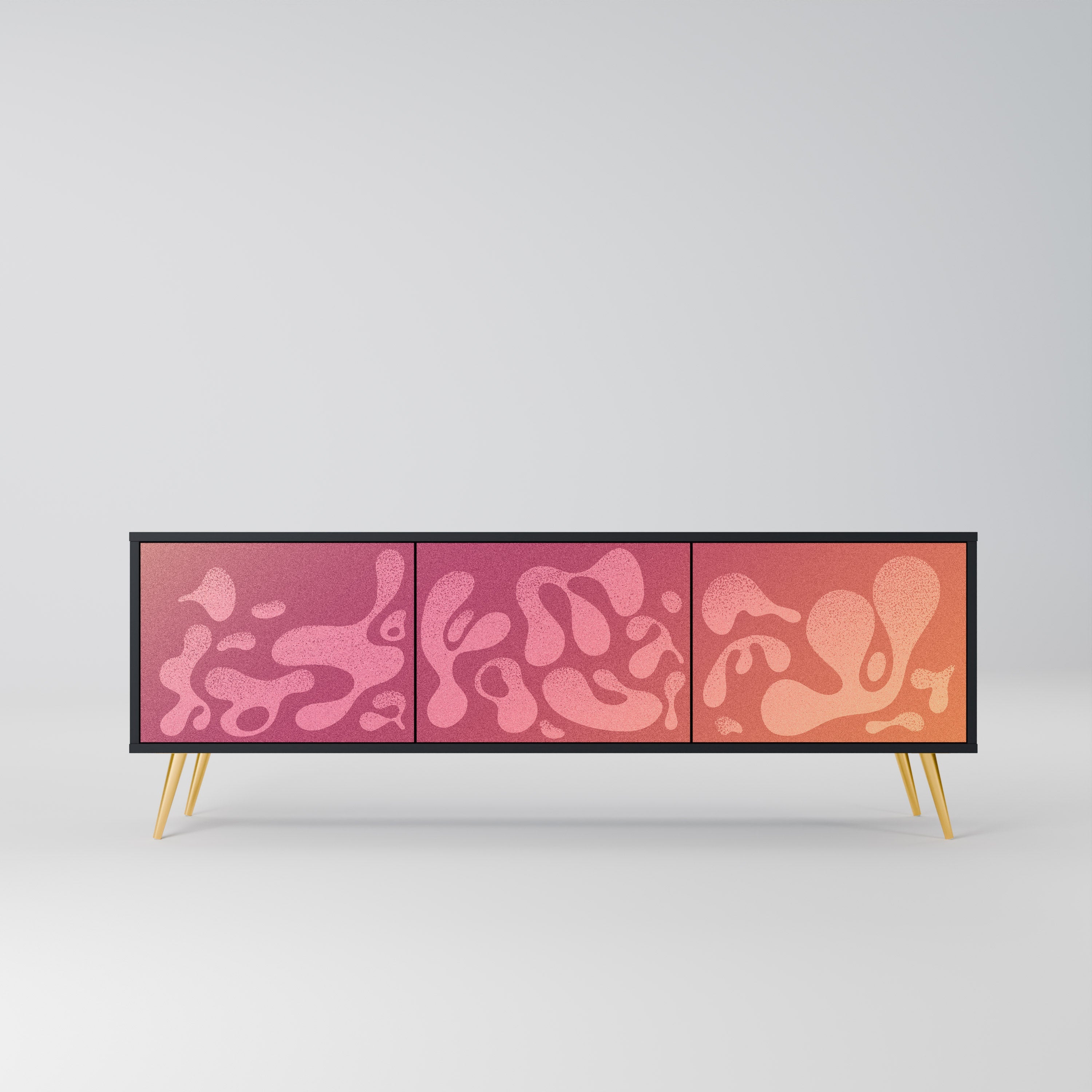 IRREGULAR PINK TV-Lowboard mit 3 Türen in Schwarz