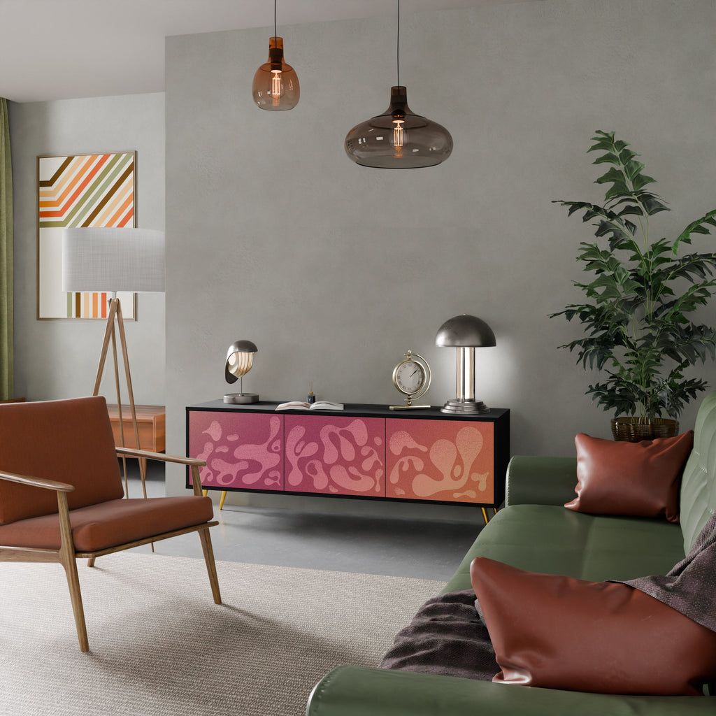 IRREGULAR PINK TV-Lowboard mit 3 Türen in Schwarz