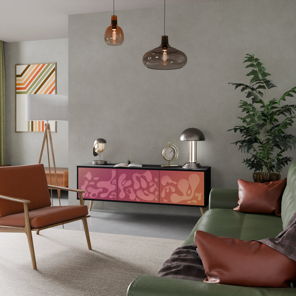 IRREGULAR PINK TV-Lowboard mit 3 Türen in Schwarz