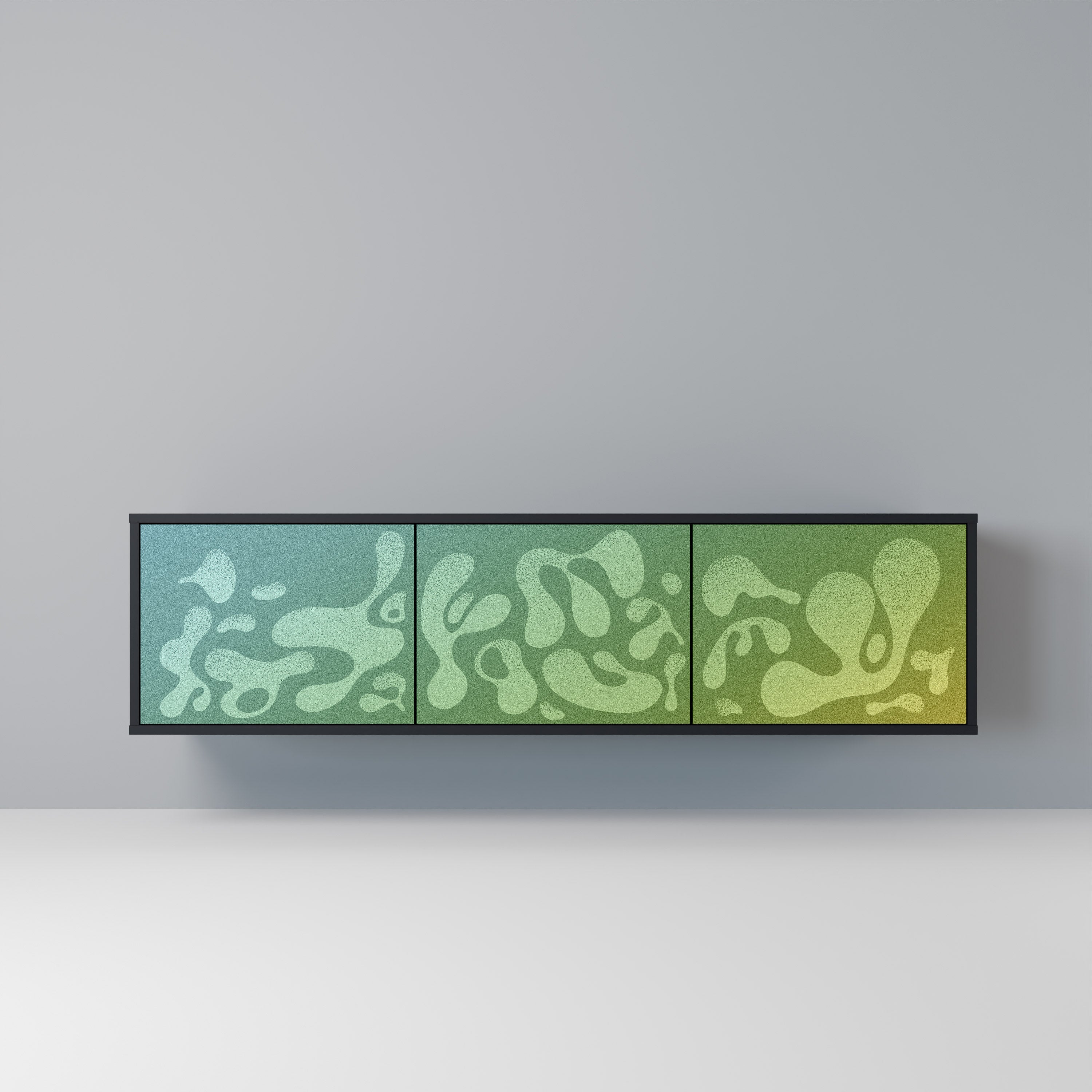 IRREGULAR BLUE TV-Lowboard mit 3 Türen in Schwarz