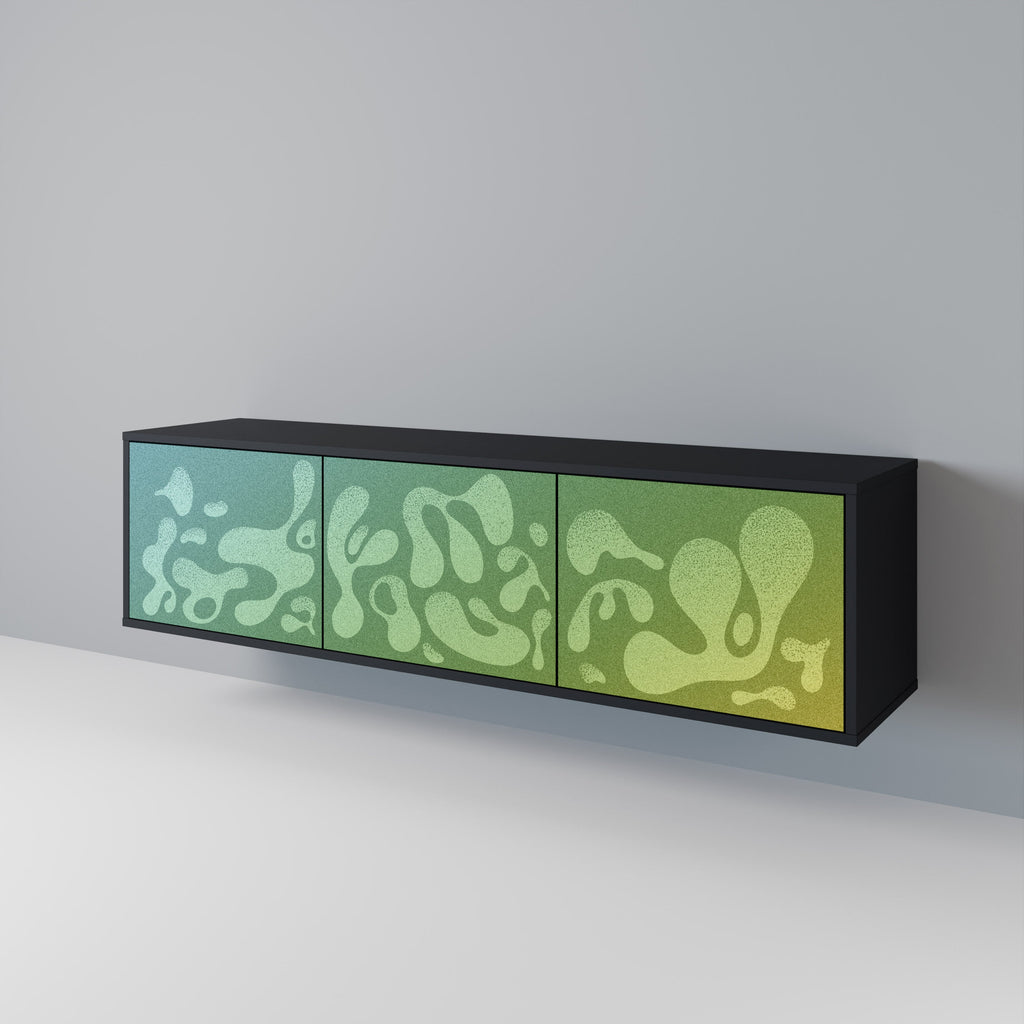 IRREGULAR BLUE TV-Lowboard mit 3 Türen in Schwarz