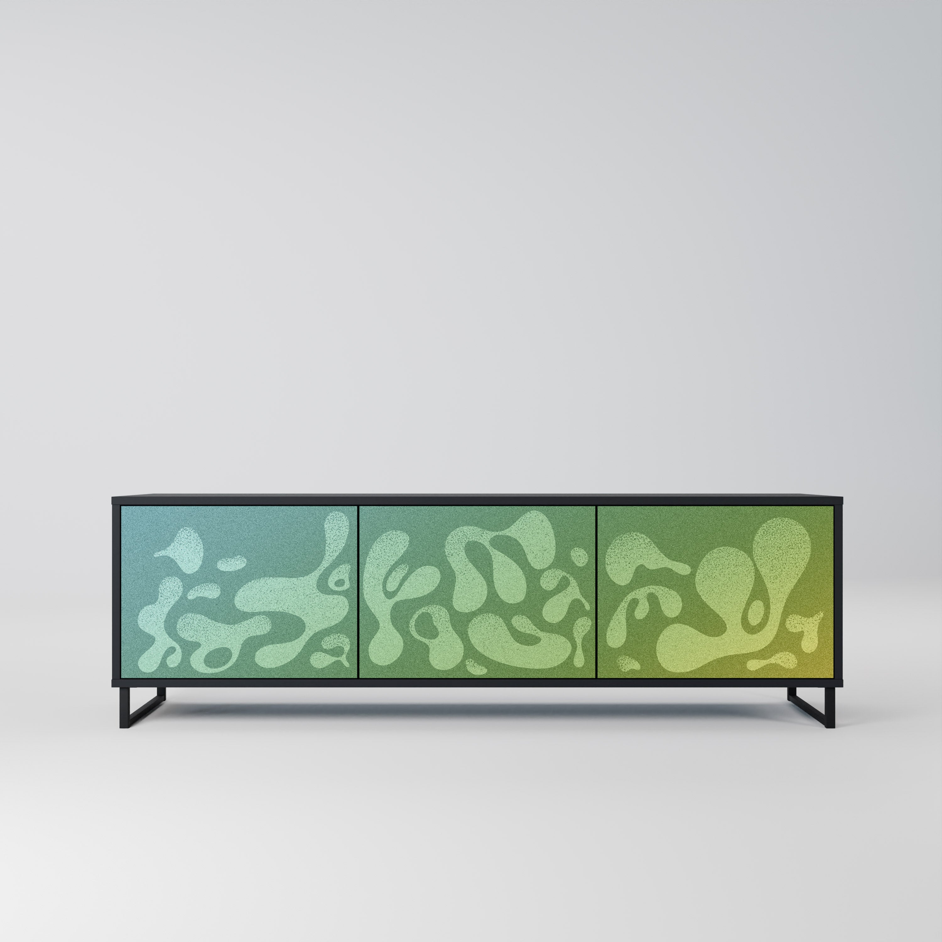 IRREGULAR BLUE TV-Lowboard mit 3 Türen in Schwarz