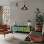 IRREGULAR BLUE TV-Lowboard mit 3 Türen in Schwarz