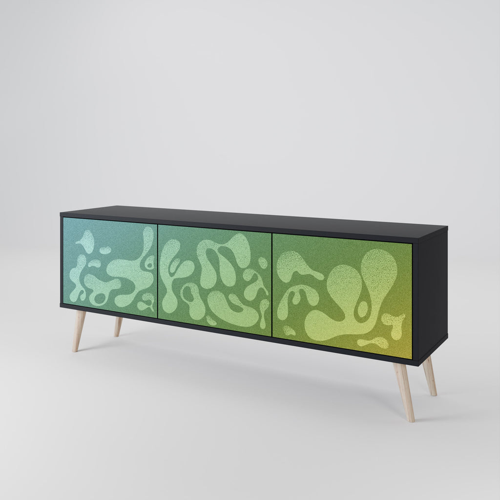 IRREGULAR BLUE TV-Lowboard mit 3 Türen in Schwarz